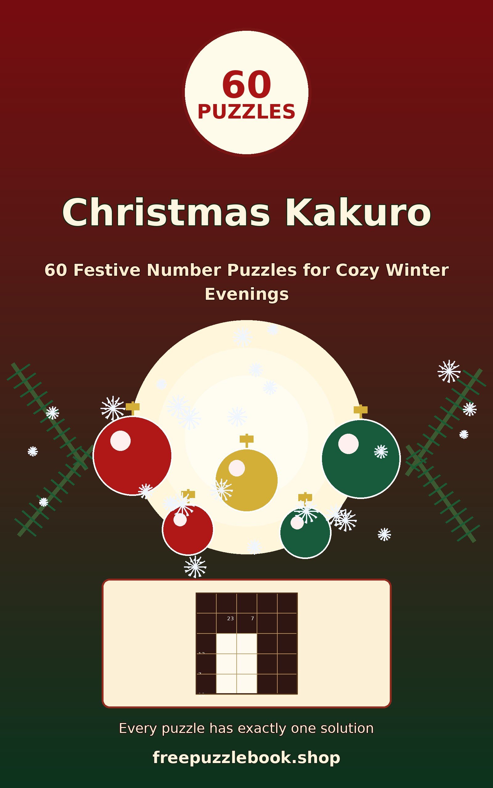 Christmas Kakuro: 60 Festive Number Puzzles (60 Puzzles)
