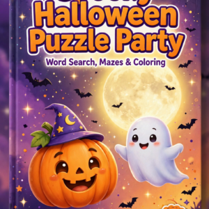 Spooky Halloween Puzzle Party: Word Search, Mazes & Coloring (100 Puzzles)