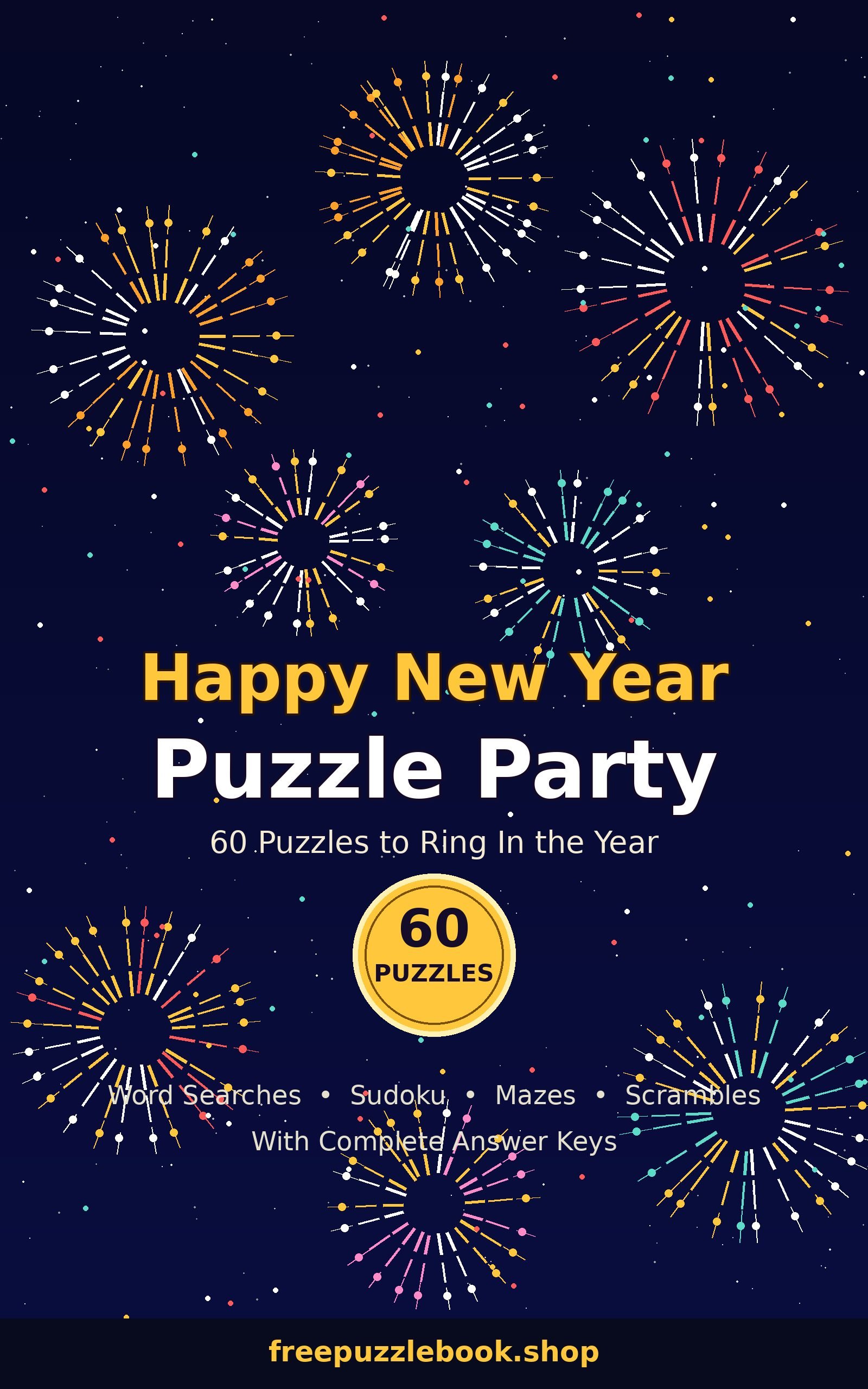 Happy New Year Puzzle Party: 60 Puzzles to Ring In the Year (60 Puzzles)
